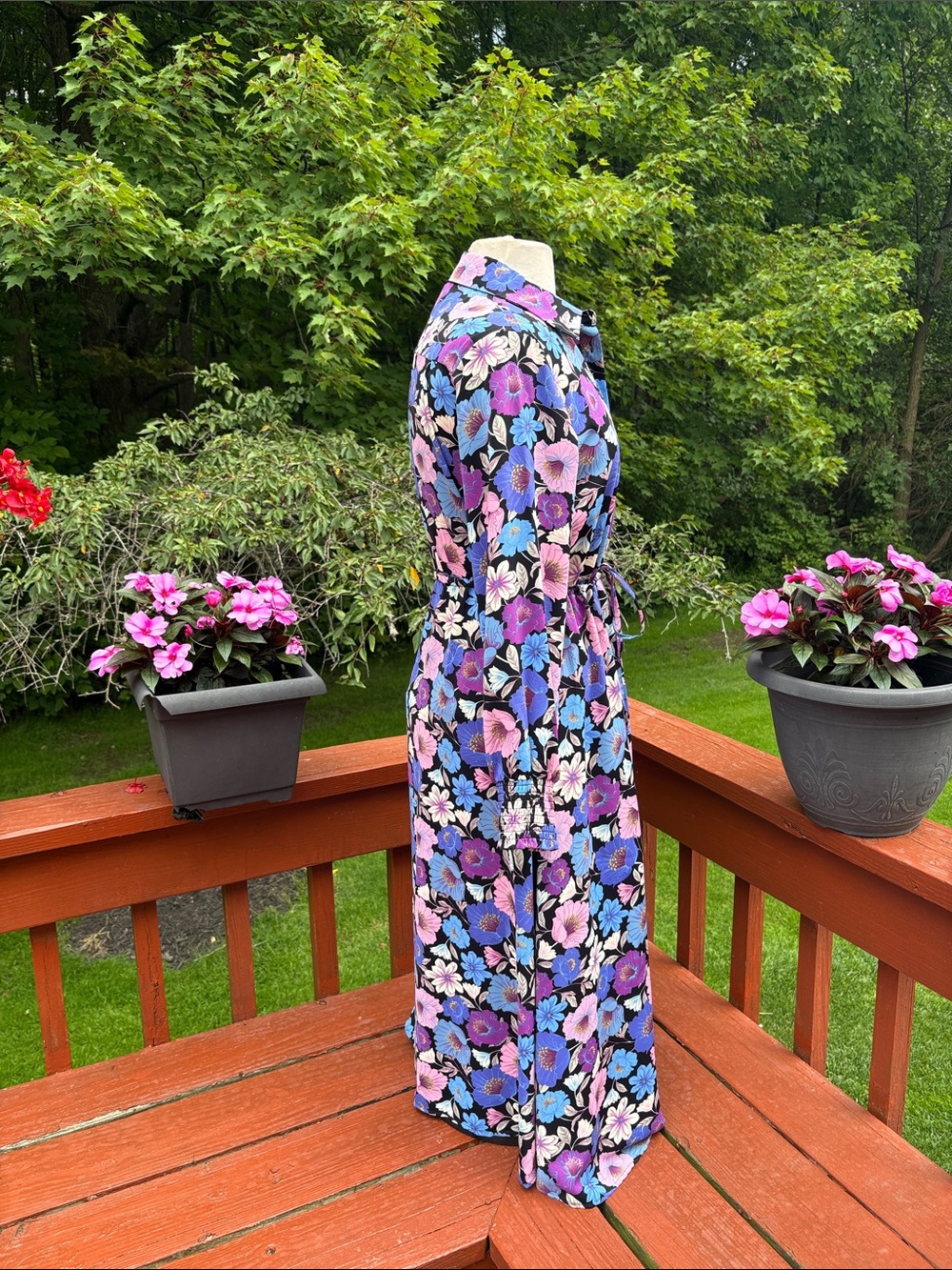 NWOT Colorful Floral Maxi Nicole Miller Dress - Picture 4 of 8